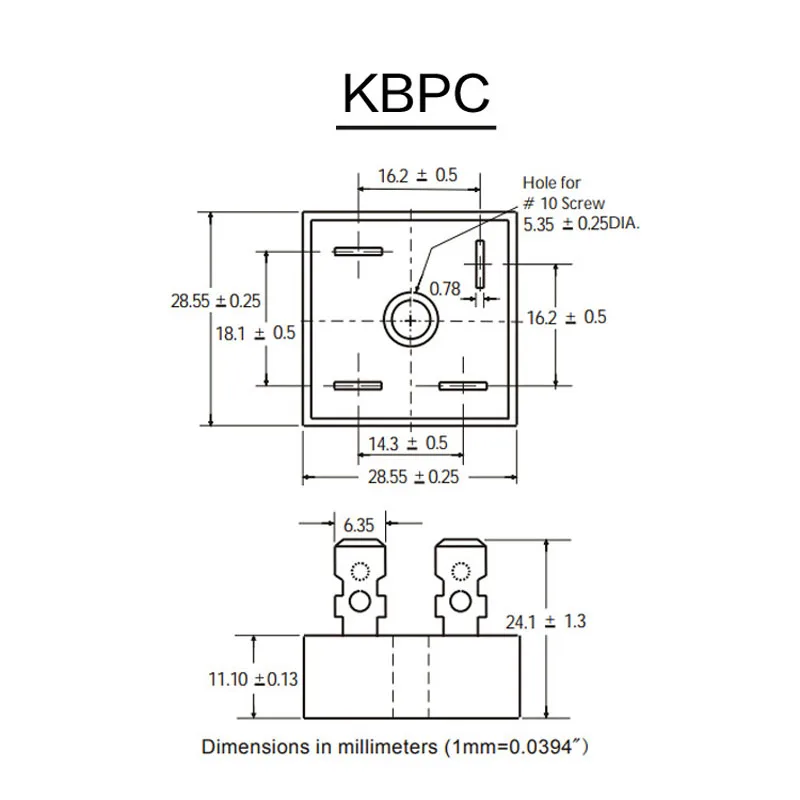 2~100Pcs KBPC5010 KBPC5008 KBPC5006 Bridge Rectifier KBPC3510 KBPC3508 KBPC3506 DIP-4 Square Bridge Bridge Stack