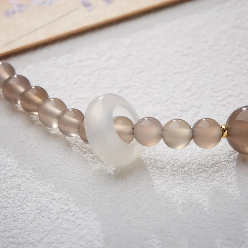 Aged Taihang Thuja Bracelet Smoky Purple Chalcedony Agate New Chinese Style Summer Mosquito Repellent Wristband Gifts