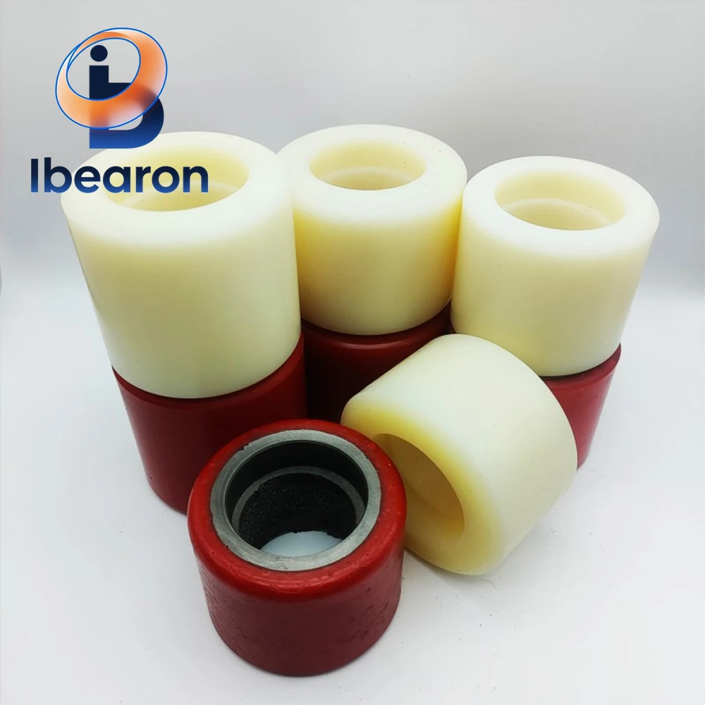 4PCS Flat Nylon Forklift Casters 80mm*70mm, Durable Wear-Resistant Replacement for Industrial Warehouse Forklifts