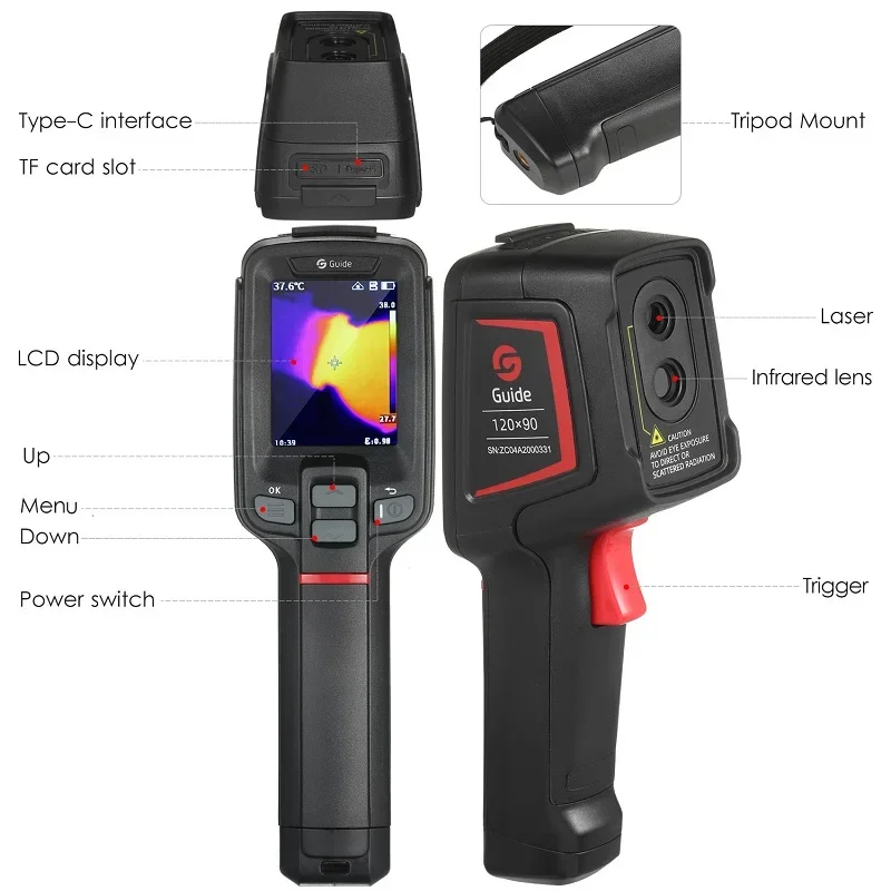 Thermal Imaging Camera Home Industrial Temperature Measurement Floor Heating Car PCB Hot Electrical Repair T120