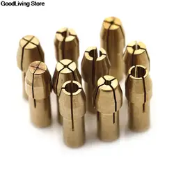 10Pcs Mini Drill Chucks Adapter 0.5mm-3.2mm Dremel Mini Drill Chucks Chuck Adapter Micro Collet Brass For Power Rotary Tool