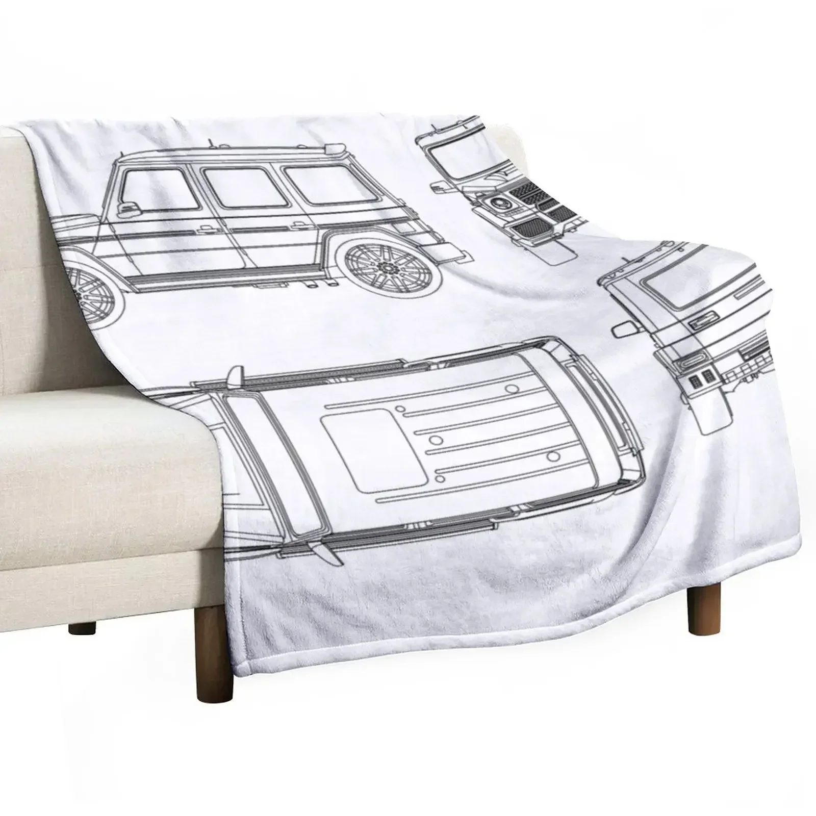 

G-Wagon Tuning Blueprint Throw Blanket Cute Summer Beddings Plaid on the sofa Blankets