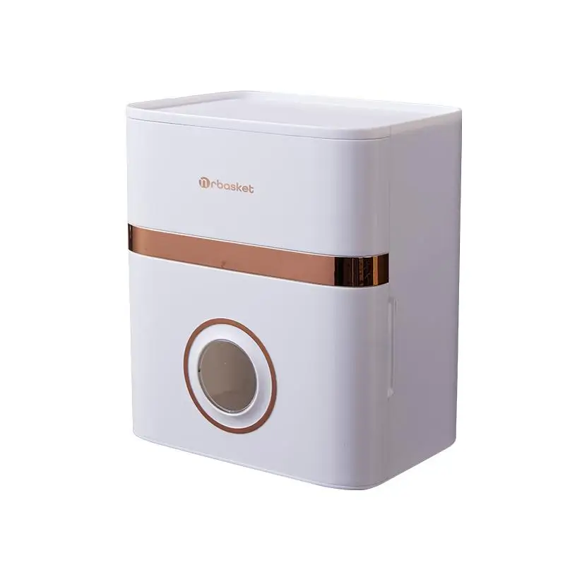 

Tissue box Wall-mounted waterproof light luxury toilet paper Toilet carton No punching paper holder