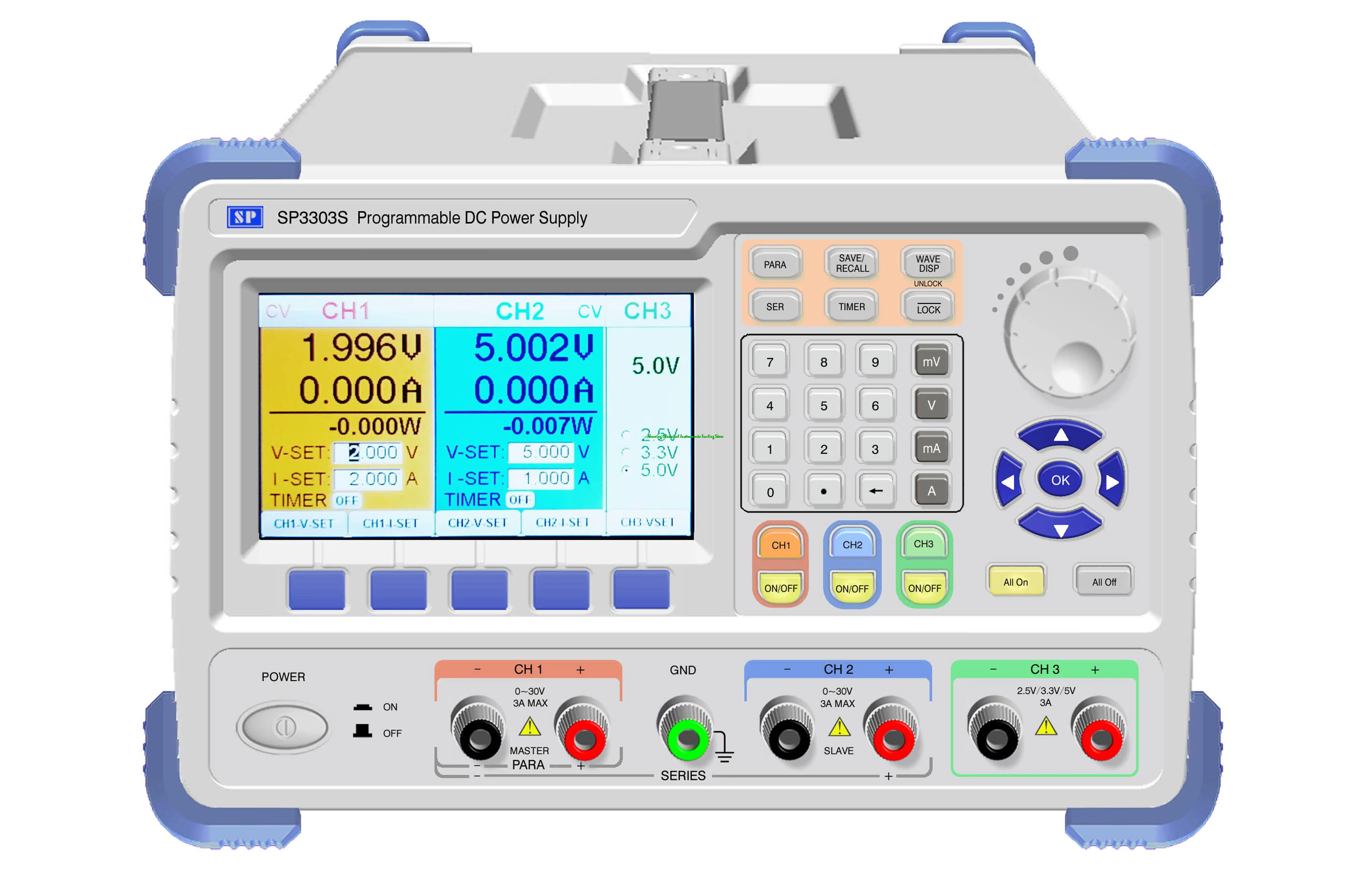 

SP3303S 32V 3.2A High precision 3-Channel output Programme Digital DC Power Supply With USB Device interface interface