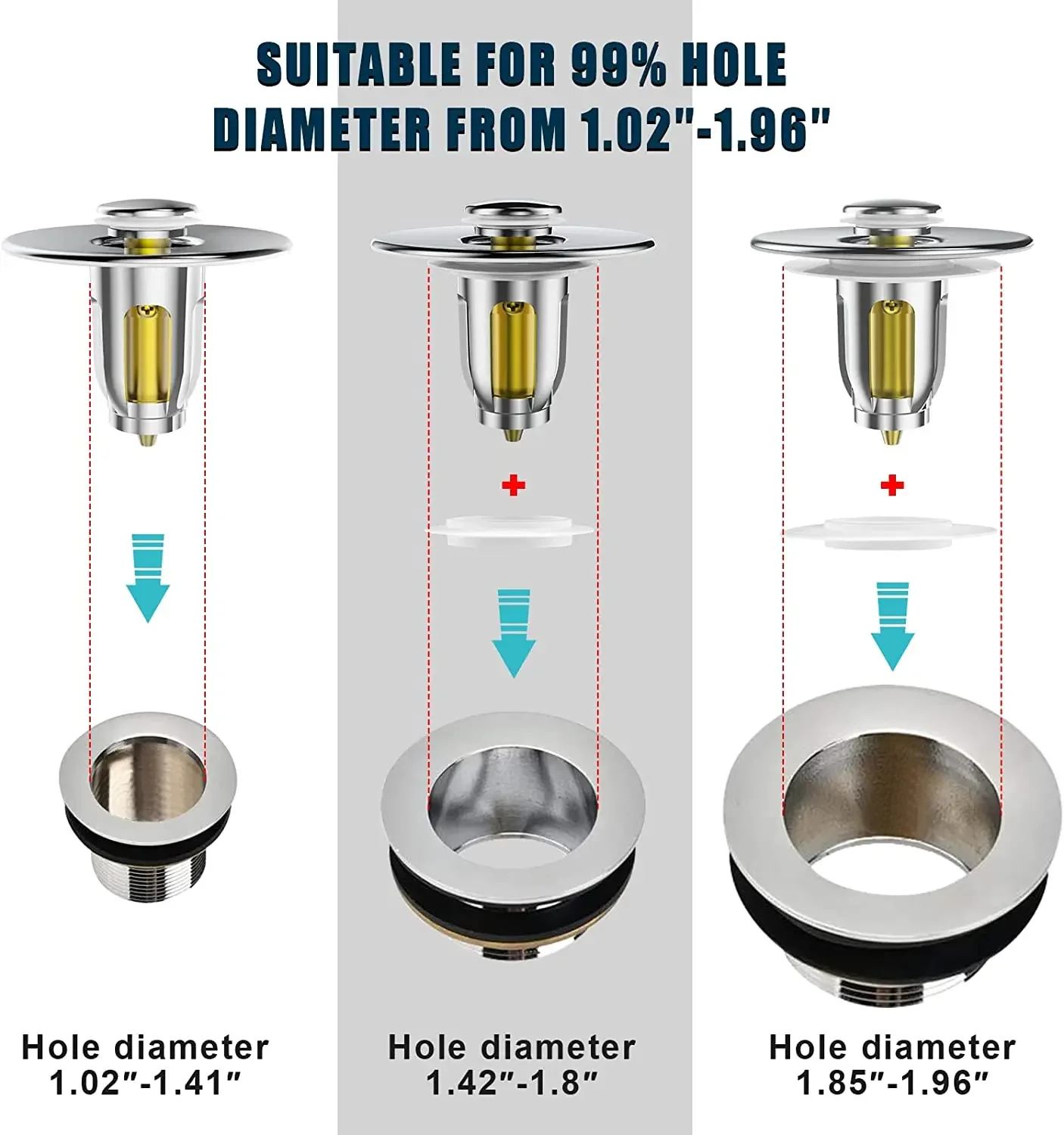 99% Universal All Brass Pop-Up Bounce Core Basin Drain Filter Hair Catcher Sink Strainer Bathtub Stopper Bath Plug Bathroom Tool