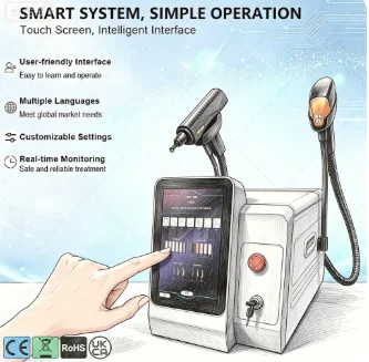 Mecavie 2IN1 Laser Machine 5000W 5 Wavelengths 10 Bars FAC Sapphire Cooling Hair Removal Tattoo Removal Skin Tightening Salon Be