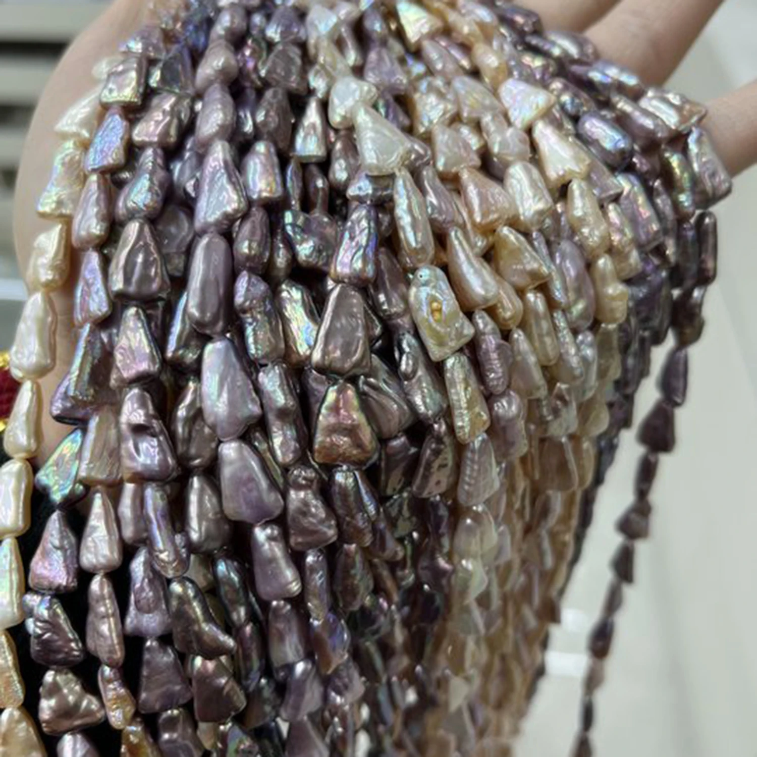 6x11-7x12mm Natural Pearl Purple Orange Triangular Irregular Freshwater Necklace Baroque DIY Materials  Accessories Jewelry Gift