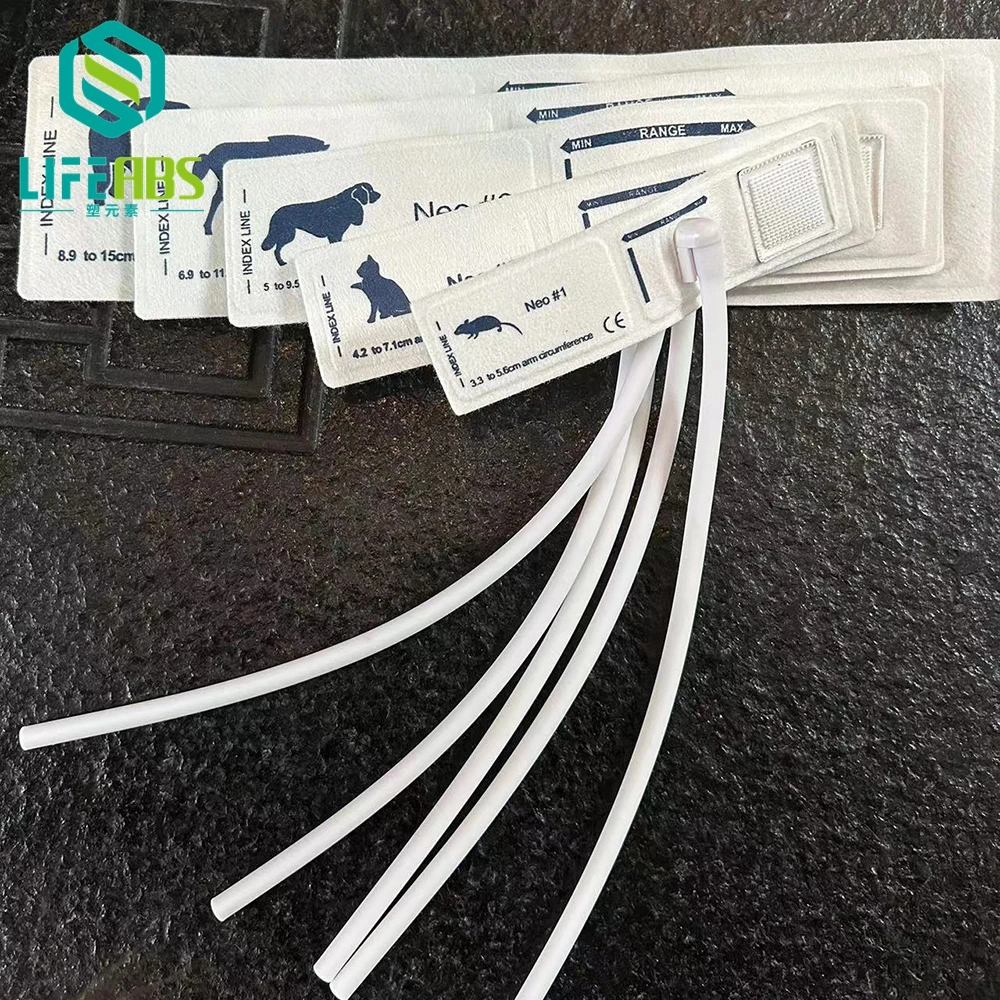 5 Size of Veterinary NIBP Cuff Multisize Upper Arm Disposable Non-woven Animal NIBP Cuff Pet Blood Pressure Single Hose