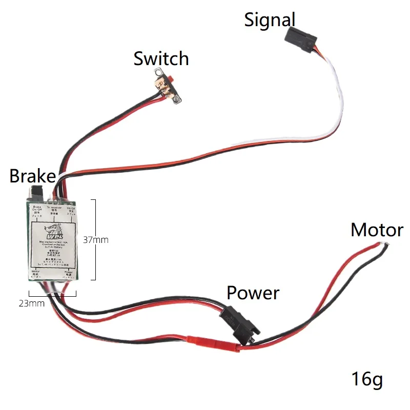 WPL C14 C24 C34 C44 B14 B24 B16 B36 15A Brushed ESC Speed Controller 1/16 RC Car Upgrades Parts Accessories