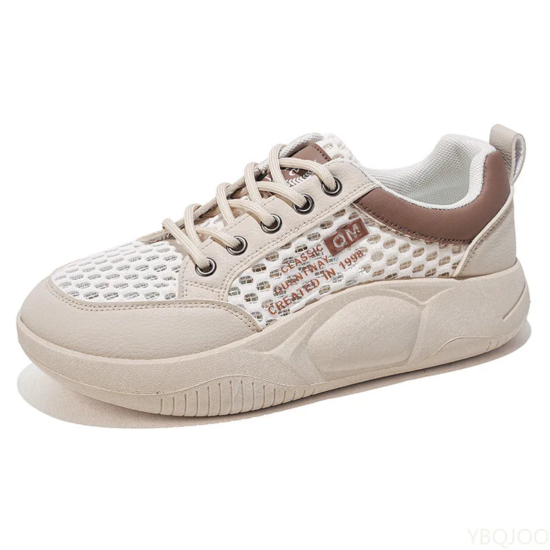 أحذية رياضية نسائية جديدة لربيع وصيف قابلة للتنفس لزيادة الارتفاع أحذية رياضية كاجوال بسيطة ومريحة للنساء