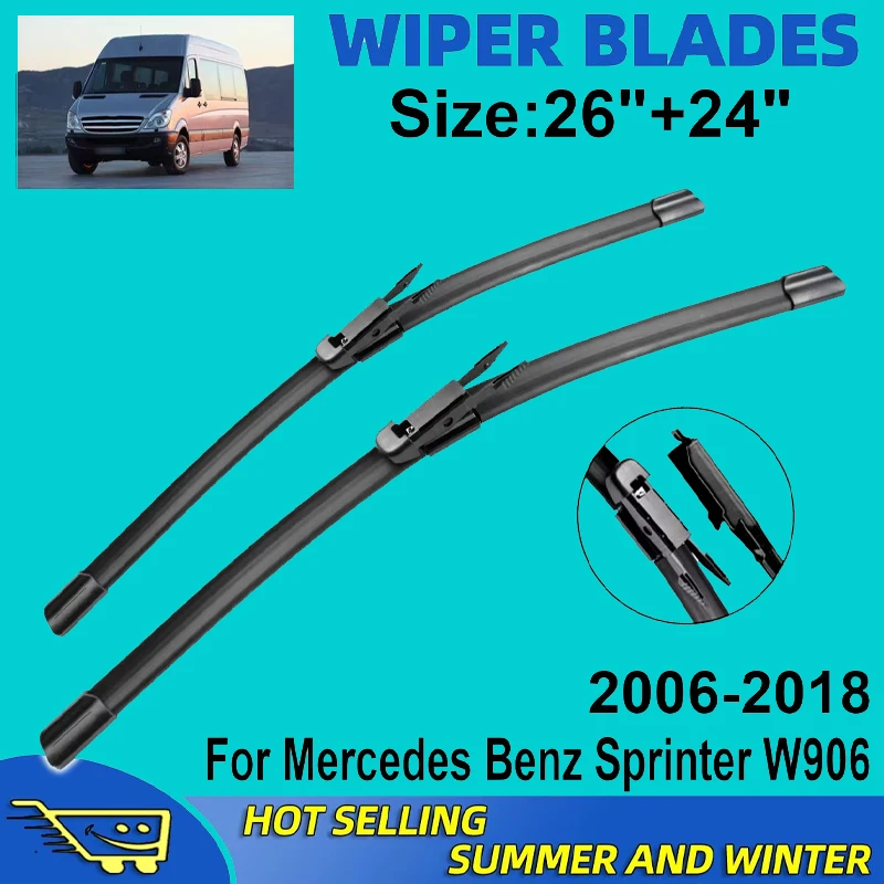 

2PCS Wiper Blades Set Kit For Mercedes Benz Sprinter W906 2006-2018 2007 Front Windshield Brushes Windscreen Window Accessories