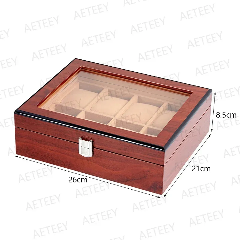 Exquisite Lacquered Watch Storage Display Case Box Wood Grain Dustproof Boxes Watch Case Storage for Luxury Box Customized Logo