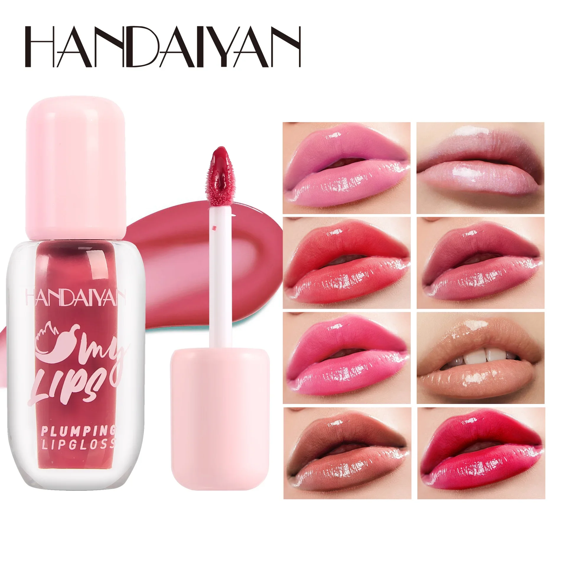 Plumping Lip Gloss High Pigment Lasting Plump Lip Stick Full Appearance Glossy Lip Glaze, 25ml