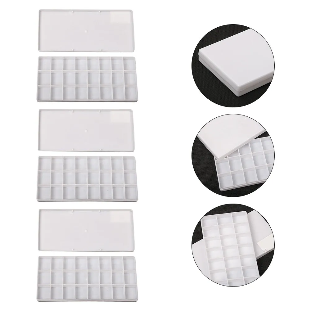 24-Grid Watercolor Mixing Palette Tray for Artists & Students – Smooth Surface, 3-Piece Set