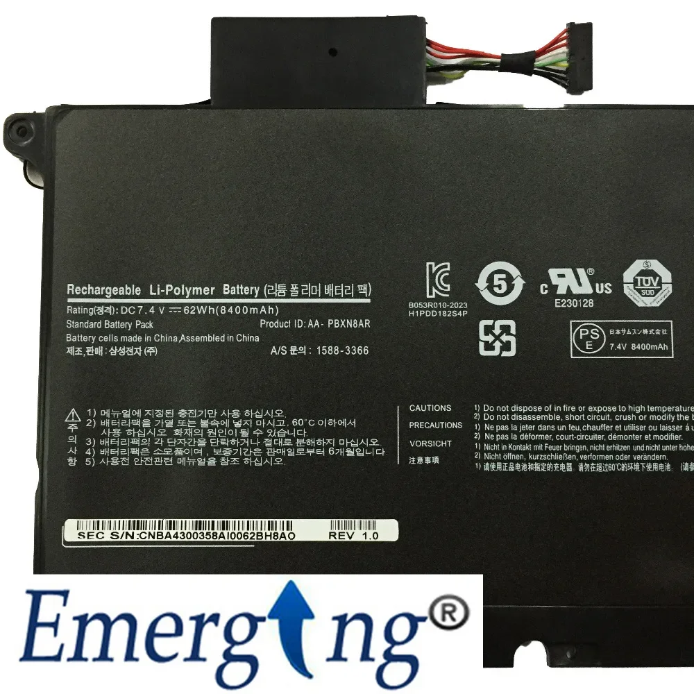 Imagem -04 - Bateria do Portátil para Samsung 7.4v 62wh 900x4d Np900x4c Np900x4b Np900x4c-a01 A02 900x4b-a01de A03 Pbxn8ar Novo Aa-pbxn8ar