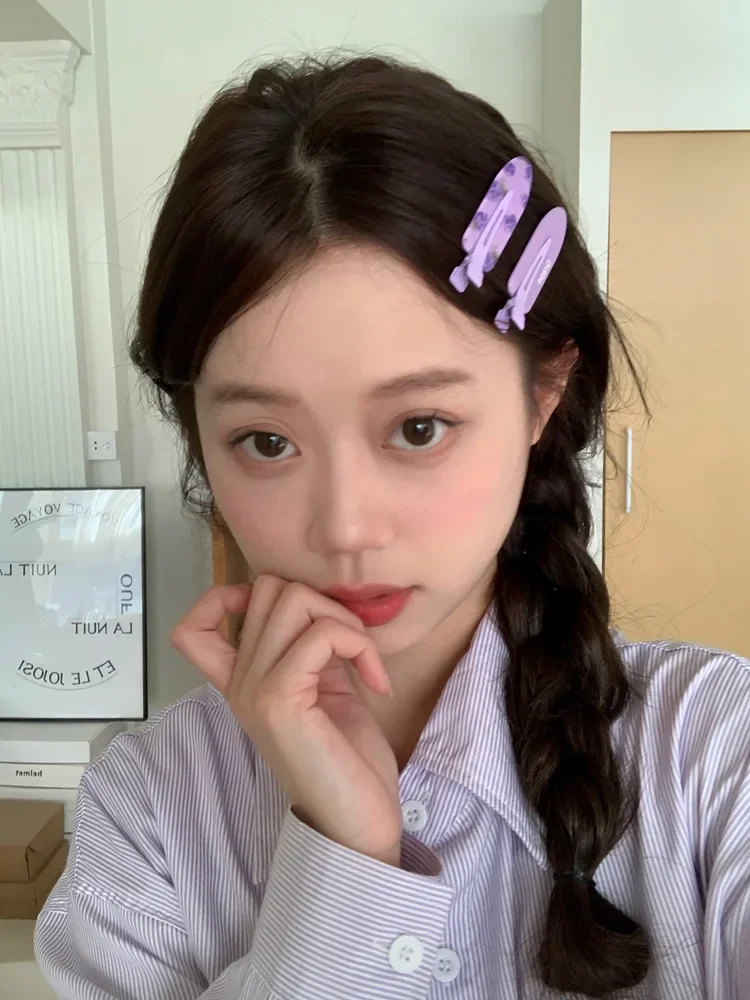 2/4개 캔디 컬러 과일 헤어 뱅 클립 여름 헤어핀 구김 없는 아크릴 바레트 헤어 사이드 클램프 소녀 헤어 액세서리