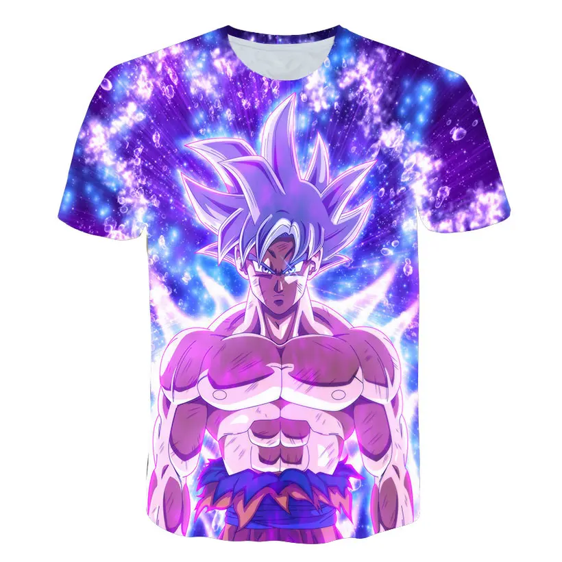

Dragon Ball Goku boys Anime Cosplay T-shirt Super Saiyan Men's Clothing Shorts T-shirt White Orange Breathable Sweatshirt