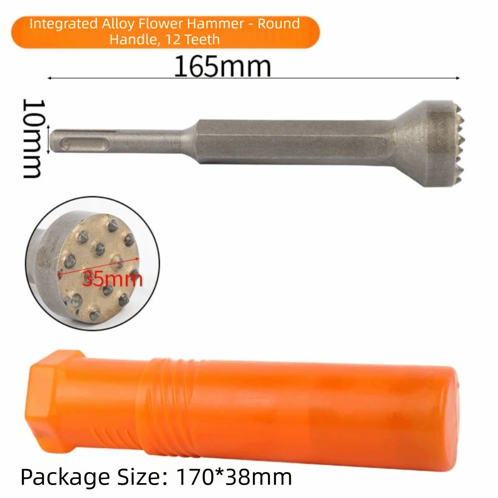 Alloy Head Bushing Bit Surface Roughening Round Square HexagonTips Concrete Bushing Bit Multifunctional Breaker