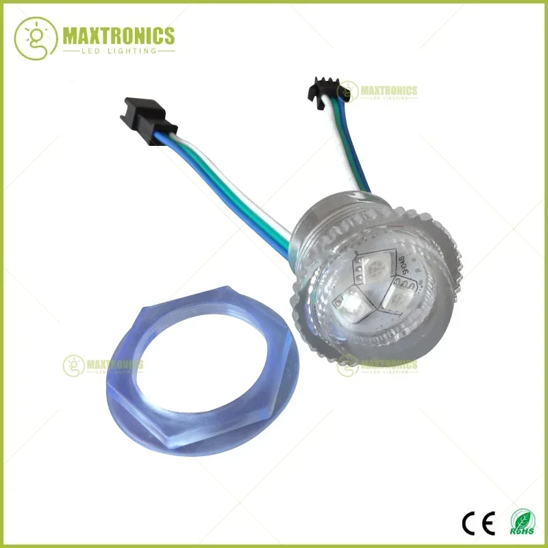 10-30-50 Uds DC12V WS2811 módulos LED cubierta transparente/latchosa diámetro 26mm 3Leds 5050SMD RBG lámpara de píxel de luz de punto impermeable