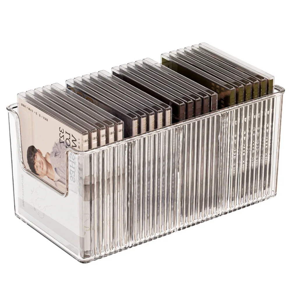 Estante de almacenamiento dividido de escritorio, organizador multiusos para cintas de discos de CD, soporte de exhibición de álbum de discos de vinilo