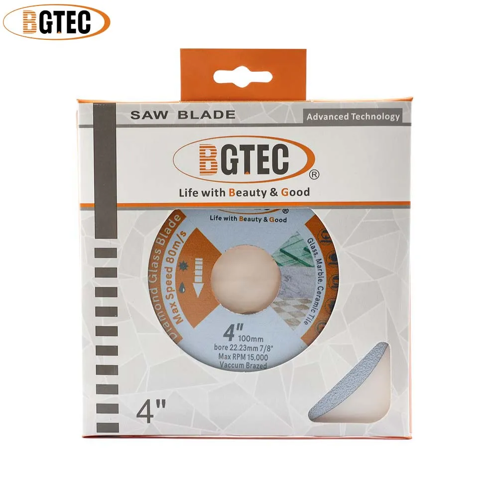 BGTEC 1pc Diamond Cutting Glass Disc Saw Blade Dia75/100/115/125mm Angle Grinder Tile Plate 3/4/4.5/5inch Dry Grinding Crystal