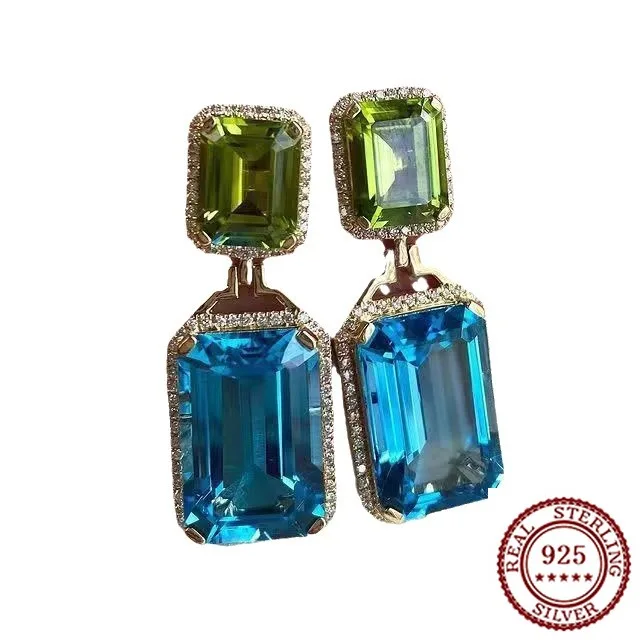 

Новая тенденция 2025, классические серьги из стерлингового серебра 925 пробы, большая мода, классические женские изысканные серьги с инкрустацией цирконом