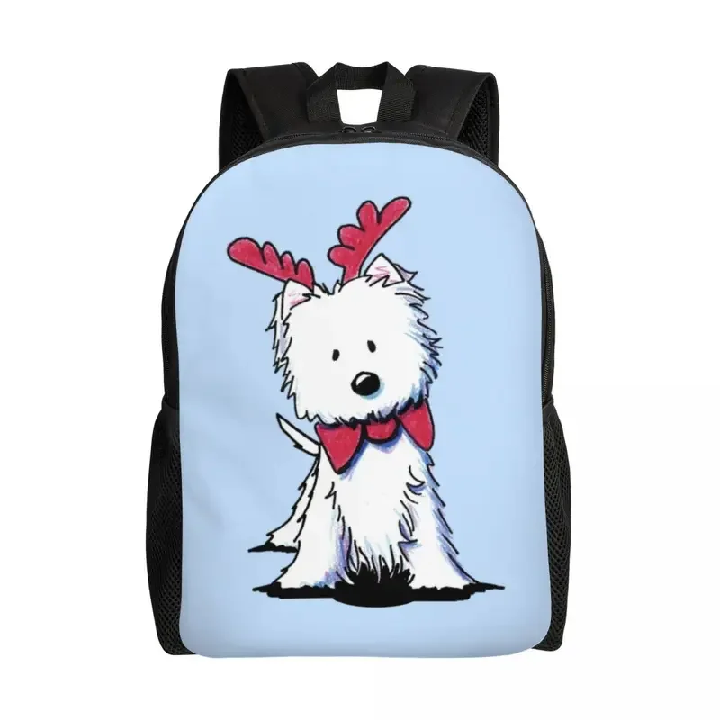 Westie-mochila para ordenador portátil para hombre y mujer, bolsa informal para estudiantes universitarios, West Highland, White Terrier, color blanco