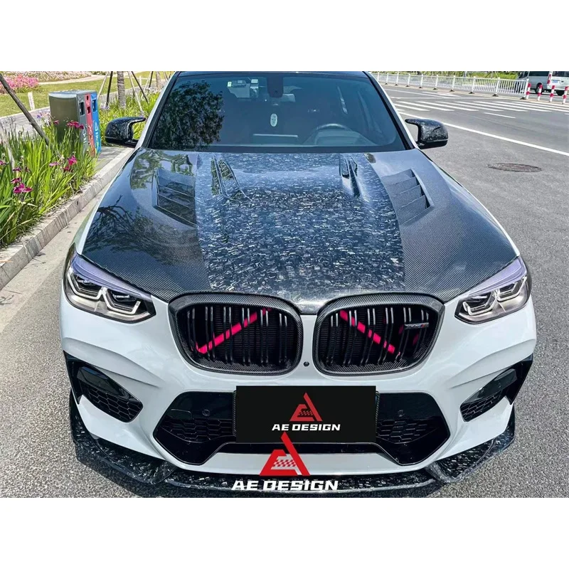 X3X4 المحرك X4M X F97 F98 غطاء السيارة من ألياف الكربون #5