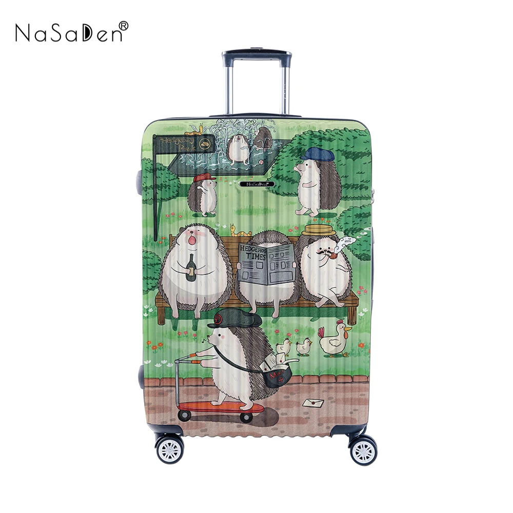 

Чемодан NaSaDen [ Hedgehog Park ] с дизайнерским принтом, 30 дюймов, на молнии, для багажа в клетку