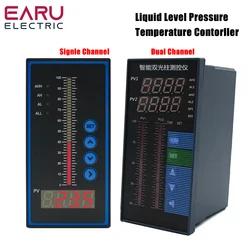 AC85~260V Water Liquid Level Pressure Temperature Contorller Dual Column Channel Display Universal Input 4-20MA Transmitter Pump