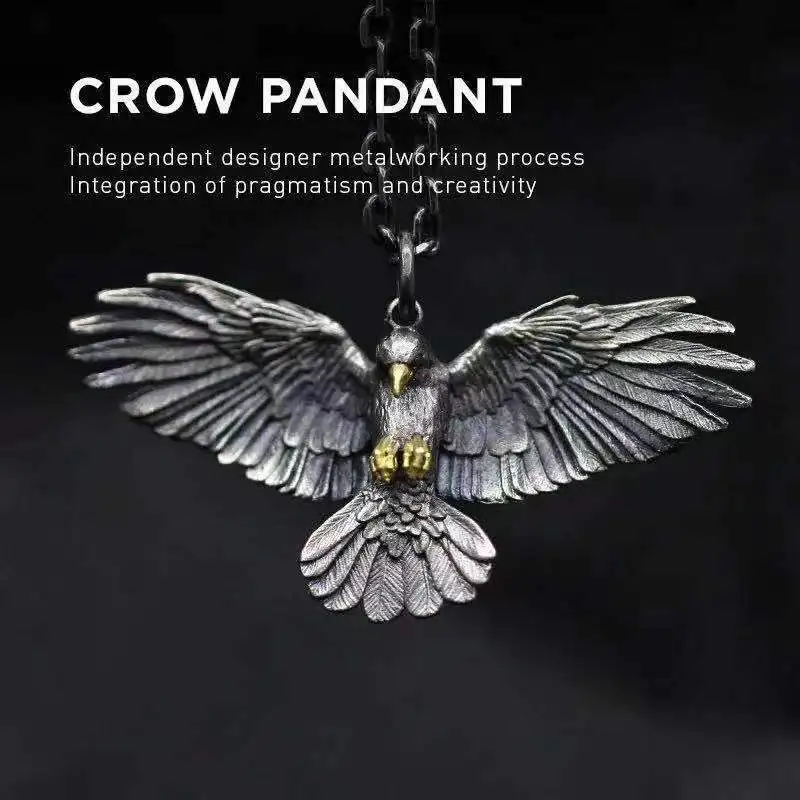 

[316L Stainless Steel] 2022 Fashion, Simple, Compact and Exquisite Crow Raven Eagle Men's and Women's Pendant Necklace Gift