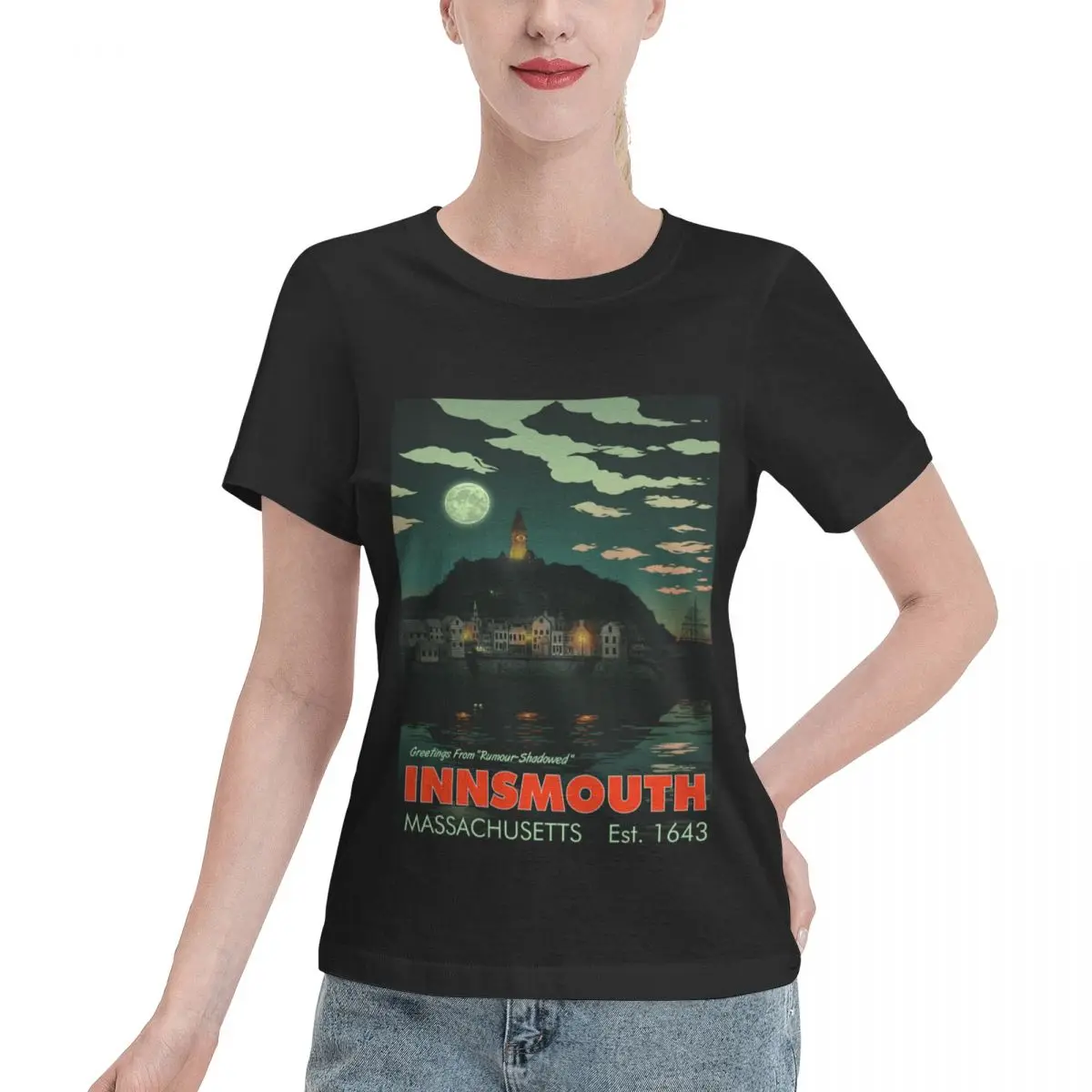Everyday Essential Greetings From Innsmouth Mass Women's T-shirt Trendy Casual Female Casual Tshirt