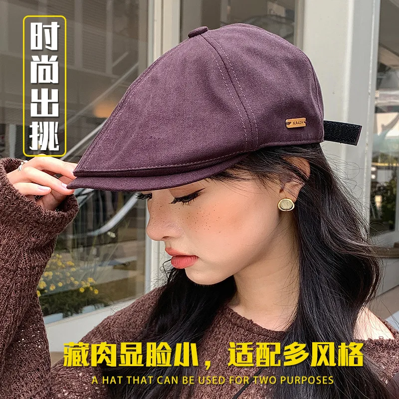 Женская шляпа в стиле ретро, маленькая шляпа с утконосом, новая нишевая модная шляпа газетчика, шляпа Beilei, 4m898