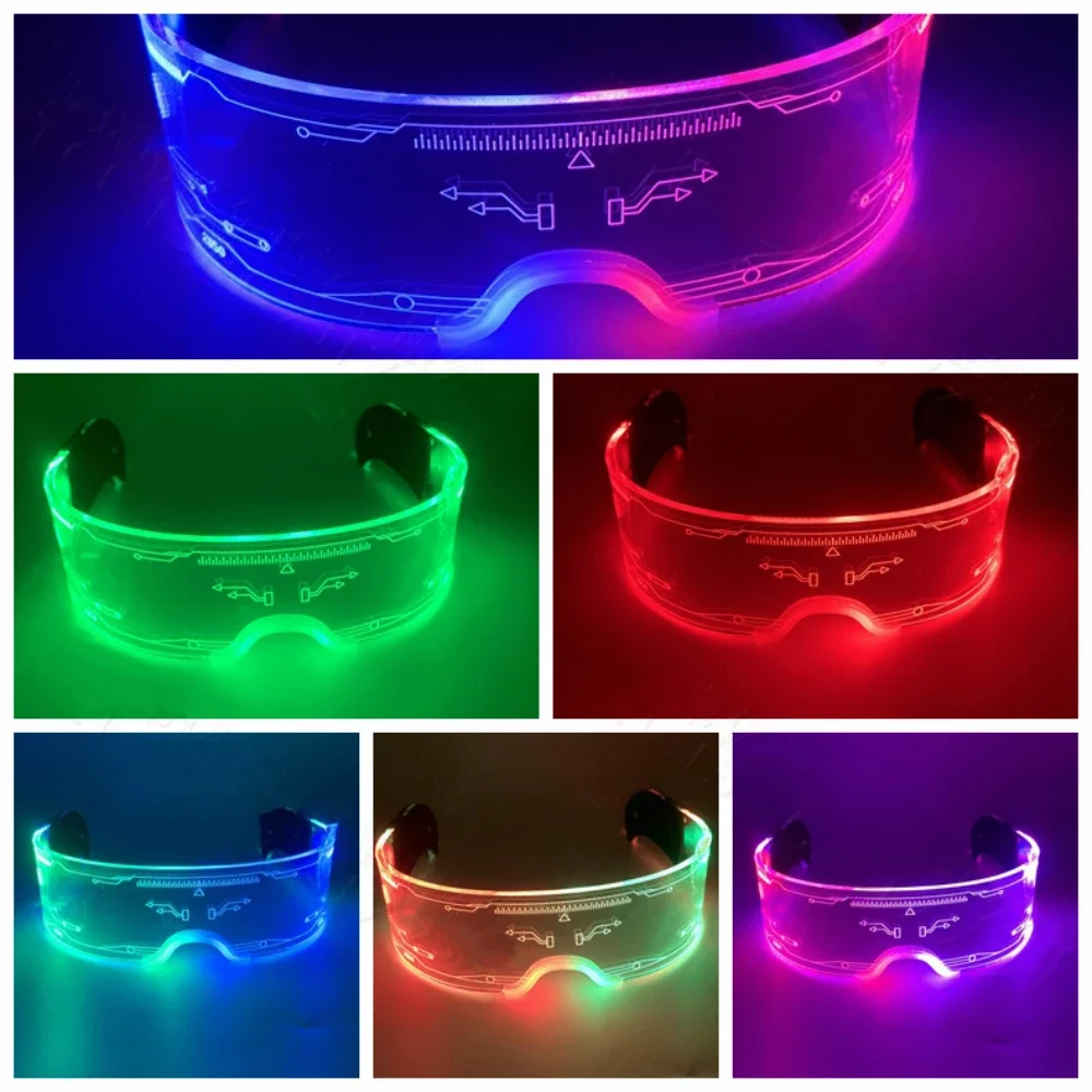 Party Glowing Glasses Cyberpunk Futuristic Glowing Carnival Glasses for Party Carnival