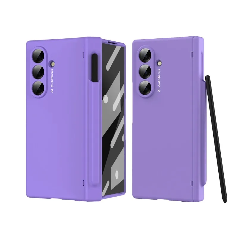 For Samsung Z Fold 7 6 5 4 3 Built-in Pen Slot & Stylus Tempered Glass Hinge Lens Protection Shockproof Anti-Fingerprint Cover