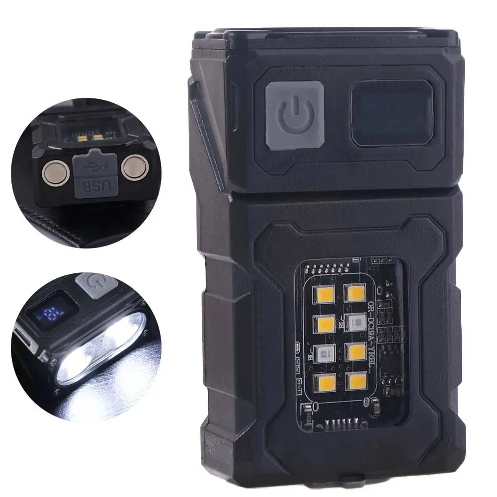 

Super Bright Keychain Flashlight USB Rechargeable Waterproof Portable Work Light Tail MagnetTorch LED Hat Clip Light Outdoor