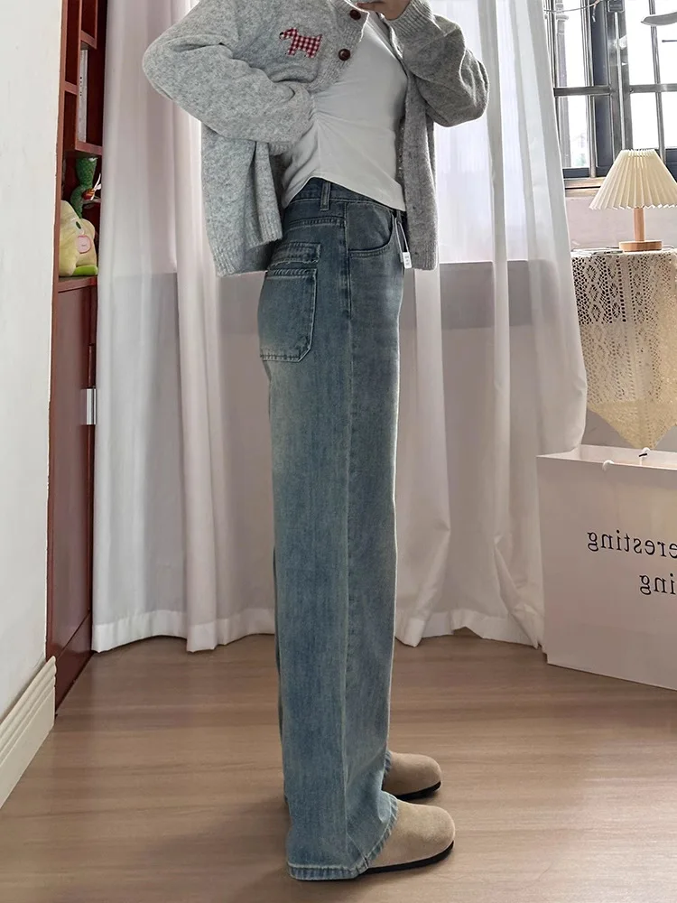 بنطال ذو قصة أرجل واسعة خمر المرأة الخريف الساتان متوهج الزنانير نادي أنيق على شكل ديكور مصممة مساء ملابس الحفلات بنطلون بسيط #4