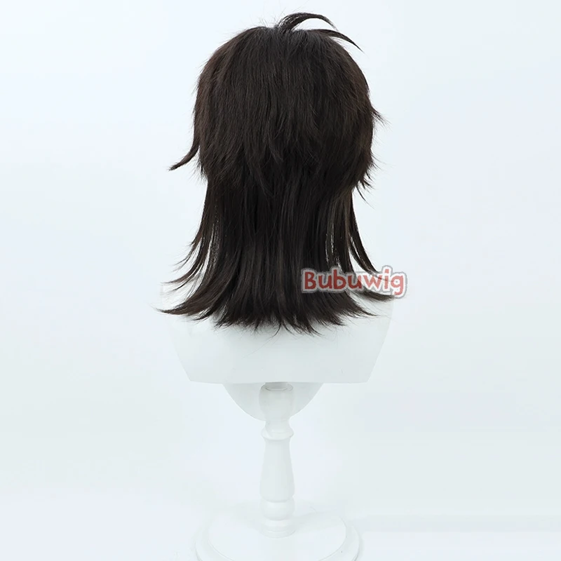 Bubuwig Synthetisch Haar Kotomine Kirei Cosplay Pruiken Game Fate Kirei Kotomine 40 cm Korte Rechte Donkerbruine Pruik Hittebestendige