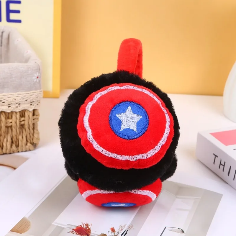 Marvel Spiderman Captain America Peripheral  Movies Children\'s Winter Plush Warm Cartoon Cute Windproof Ear Warmer  Wholesale