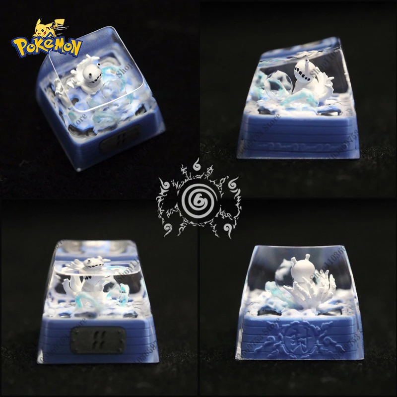 Pokemon Resin Keycaps Naruto Unagi Customized Crystal Transparent Mechanical Keyboard DIY KeyCap Cute Keyboard Accessories Gifts