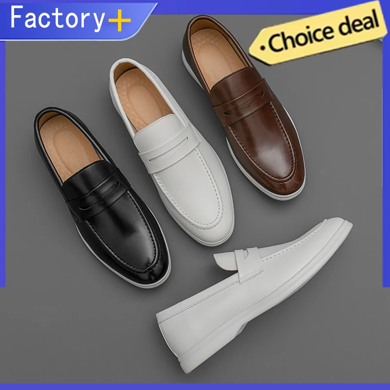 

Formal Shoes Men White Casual Leather Shoes For Men Classic Leather Loafers Man Office Wedding Casual Business Men's Dress Shoes