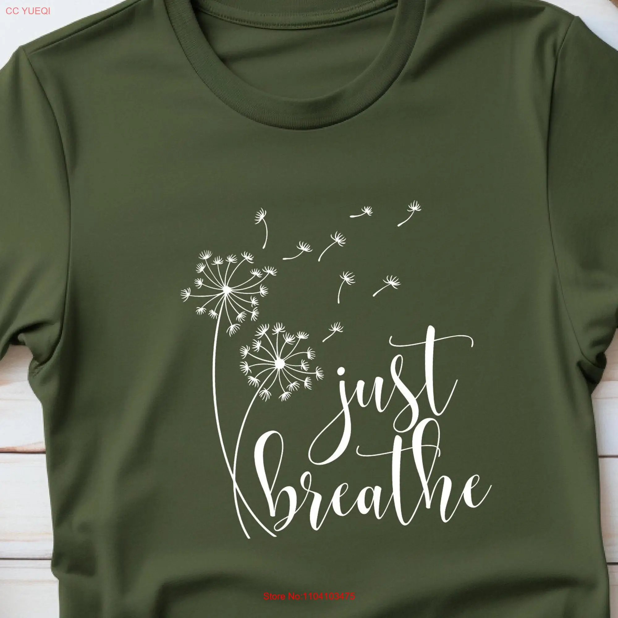 Dandelion T Shirt Meditation Just Breathe Yoga for Birthday Women Girls long or short sleeves