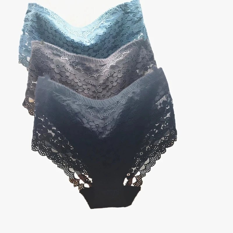 

Комплект из 3 шт. женских трусиков с высокой талией, больших размеров до 7XL, с ажурными вырезами, хлопковые, кружевные, женское нижнее белье