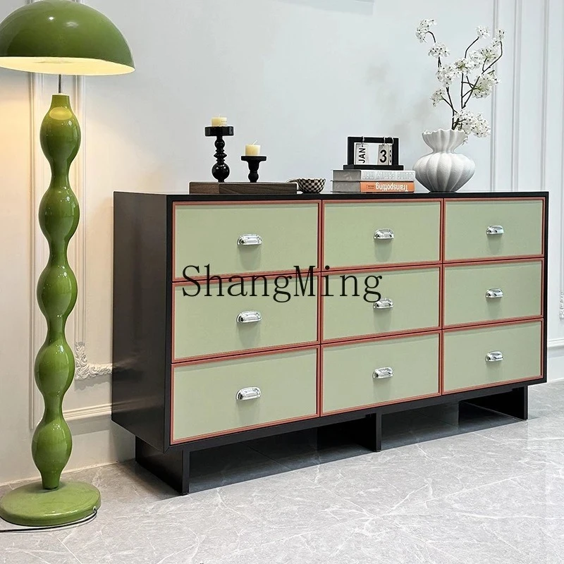 

fg home good-looking retro solid wood dining side cabinet, antique living room entrance green decorative cabinet