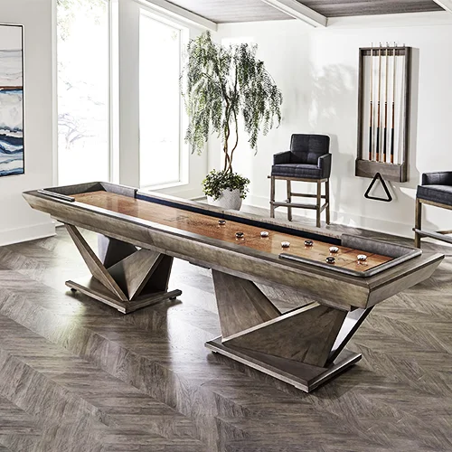 2026 Luxury Modern Design Full Size Shuffleboard Table Custom Solid Wood Eco-Friendly Durable Indoor Home Use Velvetpromote sale