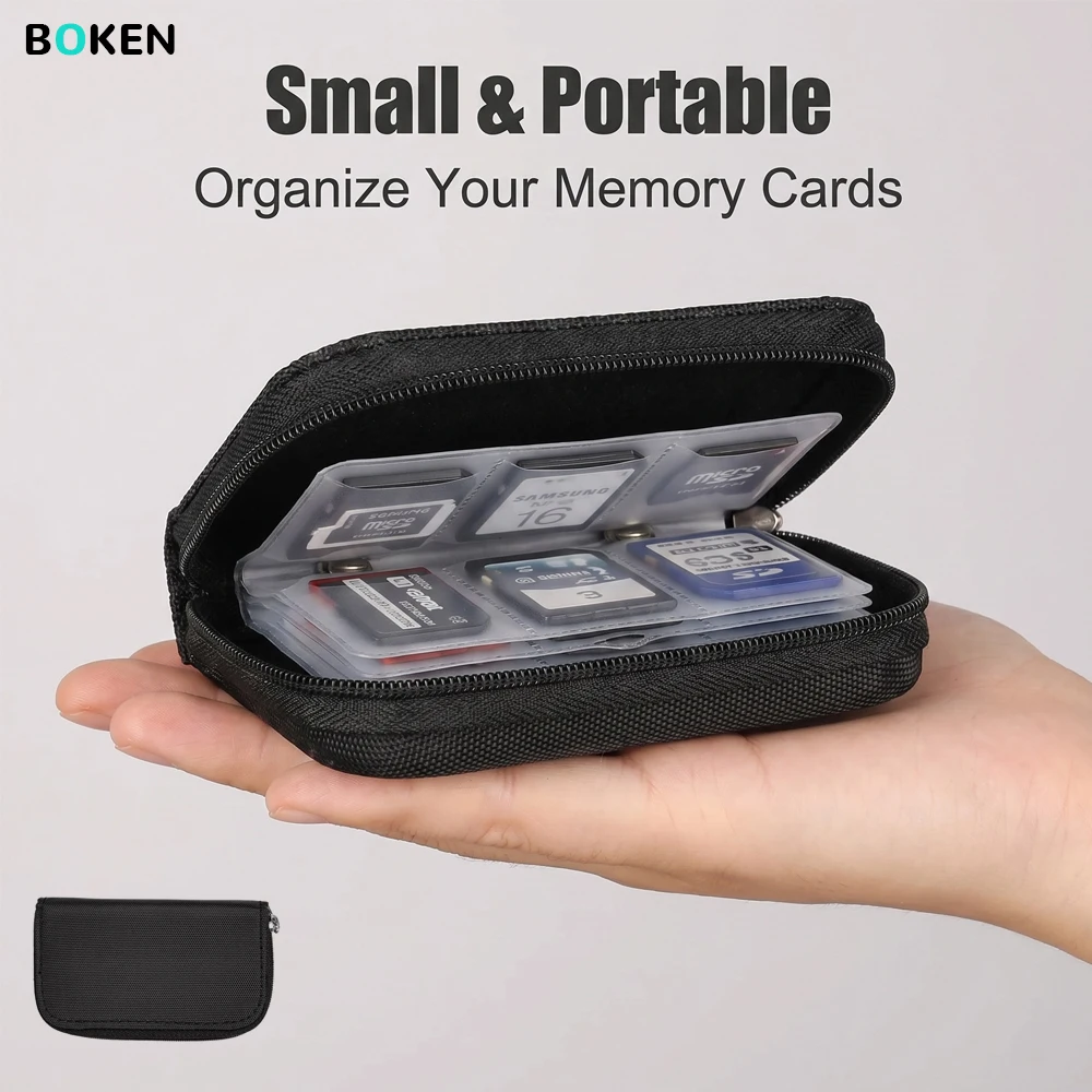 

22 Slots Memory Card Storage Bag, Multi-Function Memory Card Case for SD/Micro SD Cards Storage Pouch for Photographers & Gamers