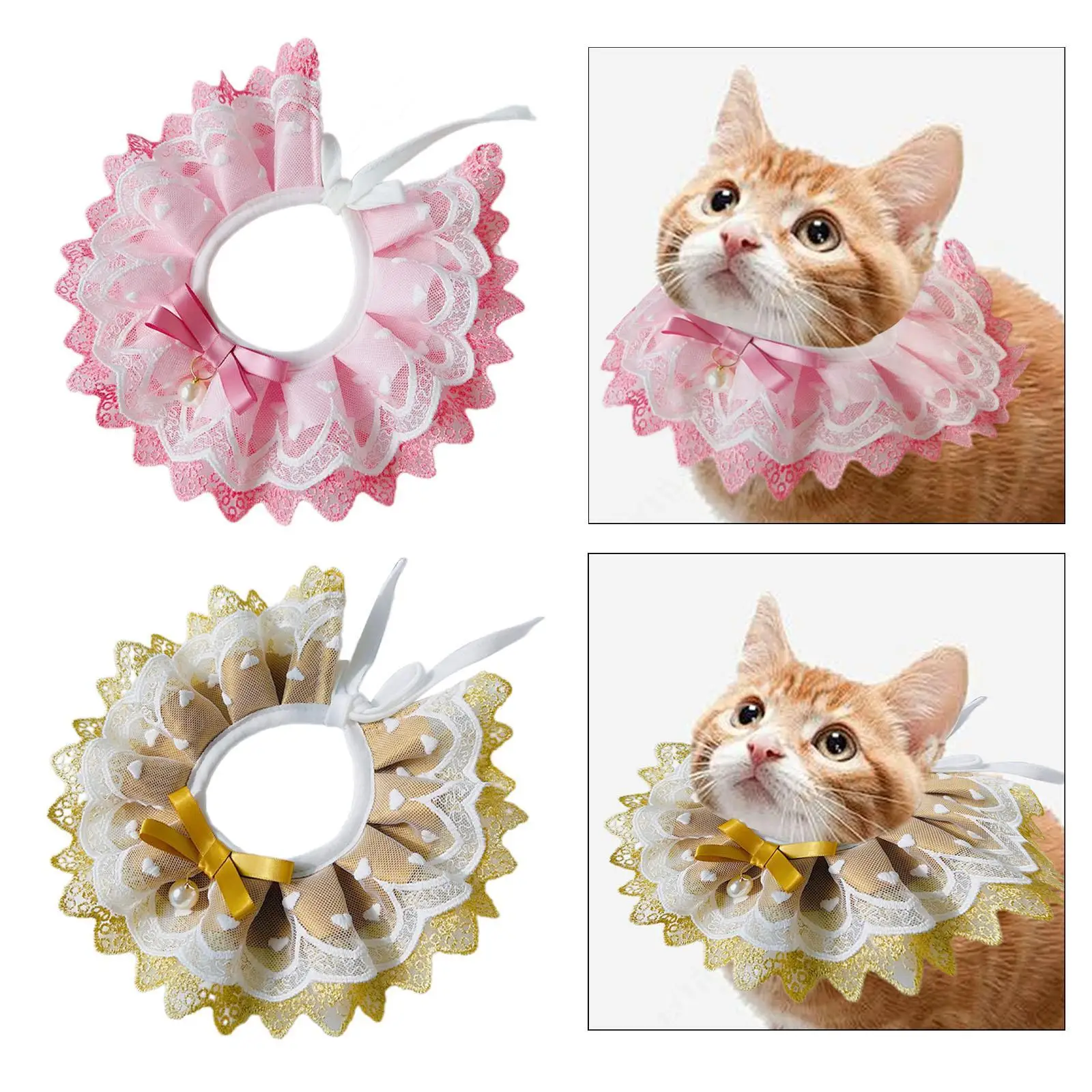 Cat Collar Puppy Collar Pet Lace Bib Collar Cats Scarf for Small Animals Puppy Cat
