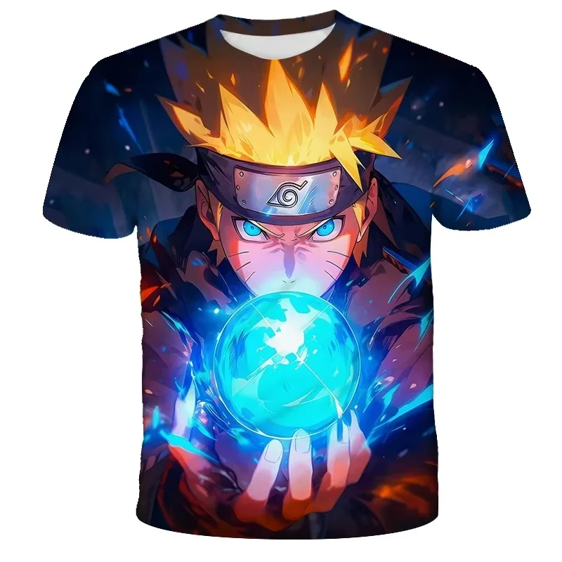 2025-26 Summer New Naruto 3D Printed Clothing Men's Children Outdoor Clothing Boys and Girls Children T-shirt Top Short Sleeve
