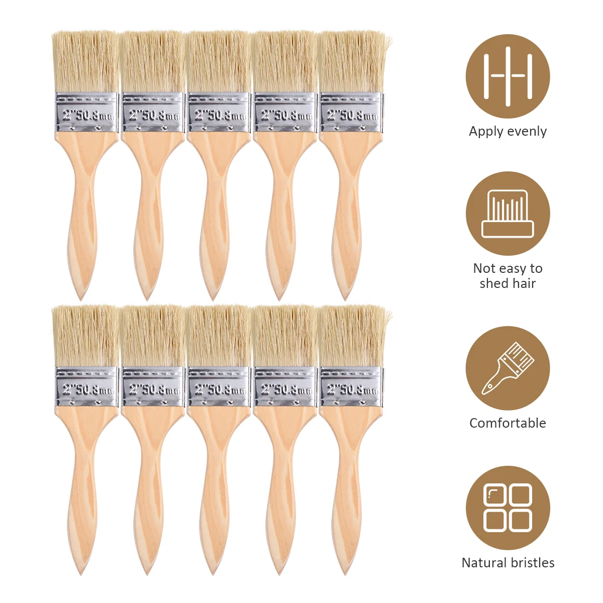 10Pcs Oil Paint Brush Bristles Paint Brush BBQ Cooking Brush Tool for Paint Glue Paint Brushes Glue Brush