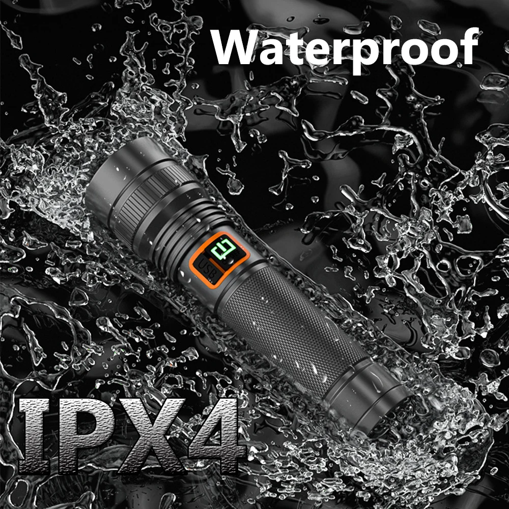 Powerful LED Flashlight USB Rechargeable Flashlights Aluminum Alloy 3 Modes Torch Waterproof Flashlight for Camping Cycling